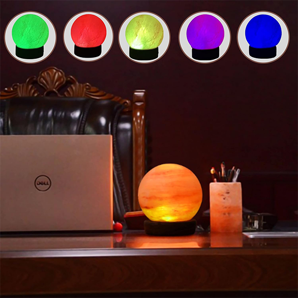 BUX Sphere Shape Salt Lamp USB Multi Color - Image 4
